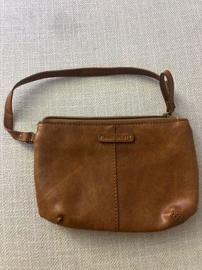 Nine West Tan Brown Leather Wristlet Clutch